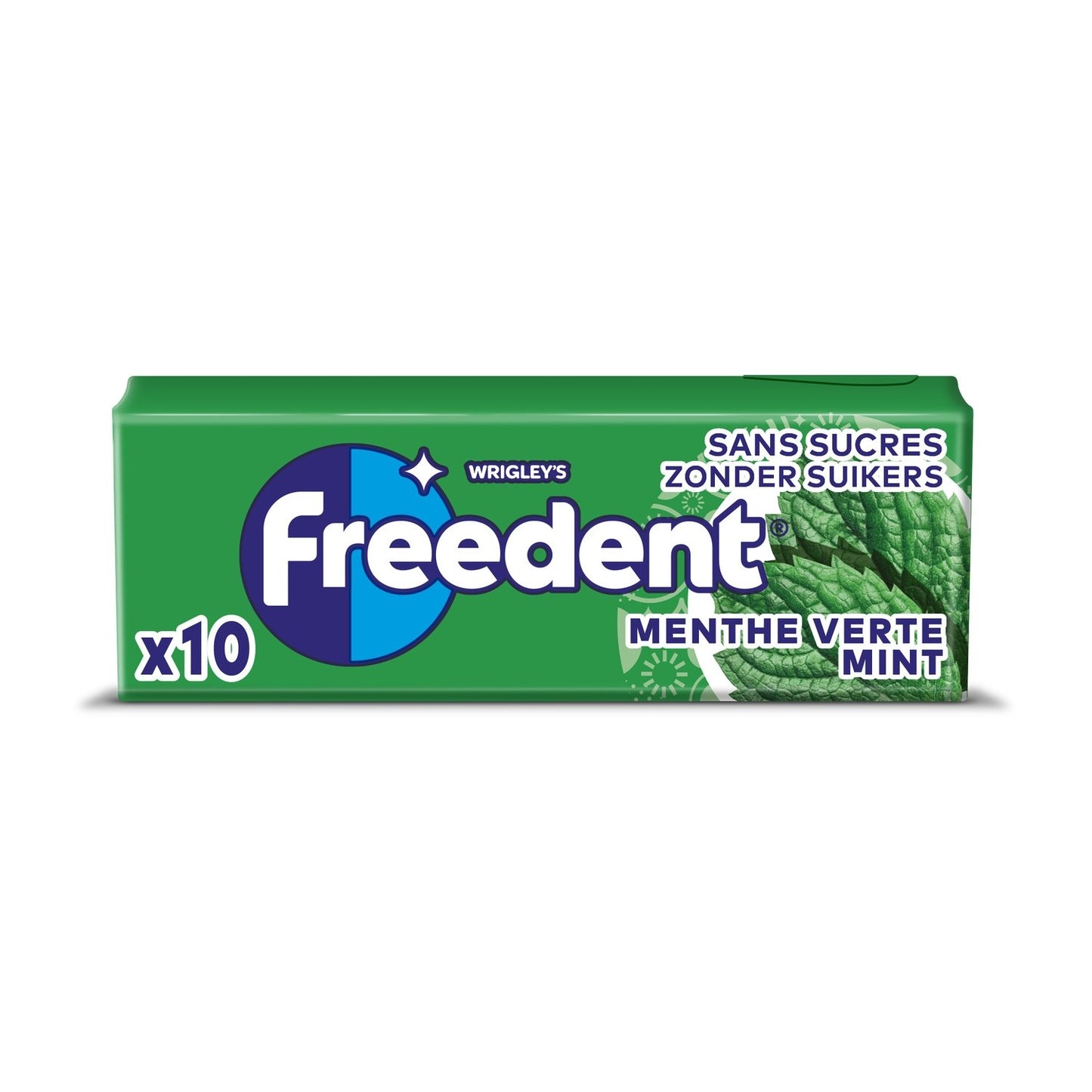 Chewing-Gum Menthe Verte Sans Sucres FREEDENT l'etui de 10 dragées