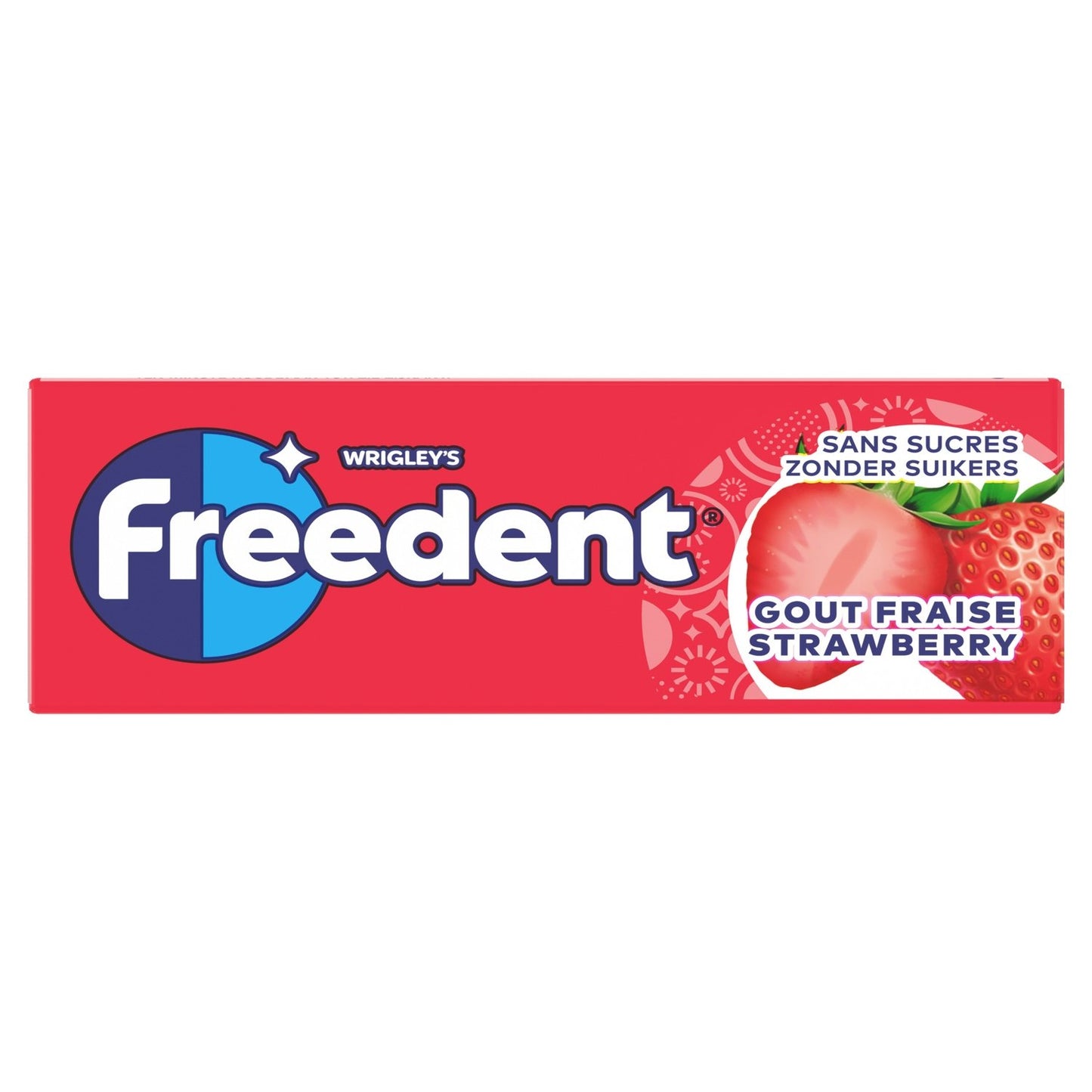 Chewing-Gum Fraise Sans Sucres FREEDENT l'etui de 10 dragées