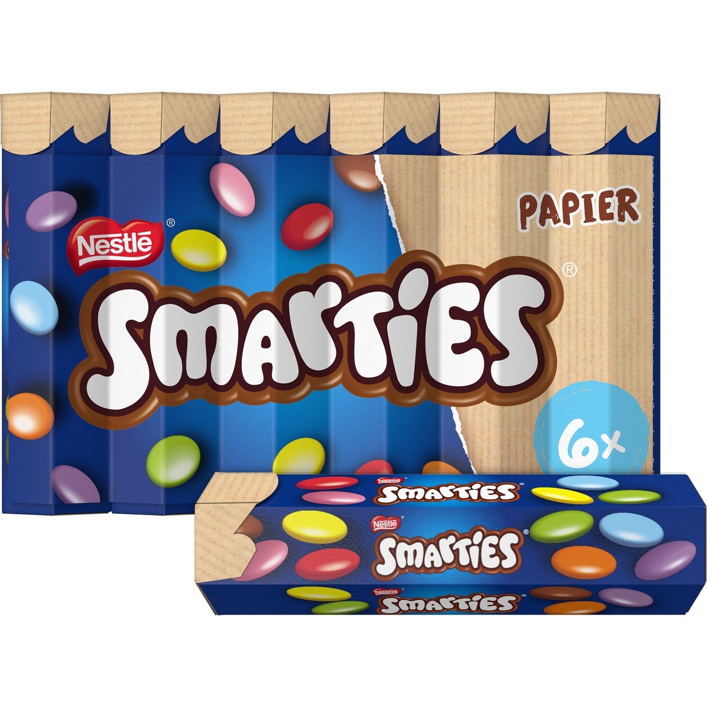 Bonbons Chocolats Lait SMARTIES les 6 tubes de 34g