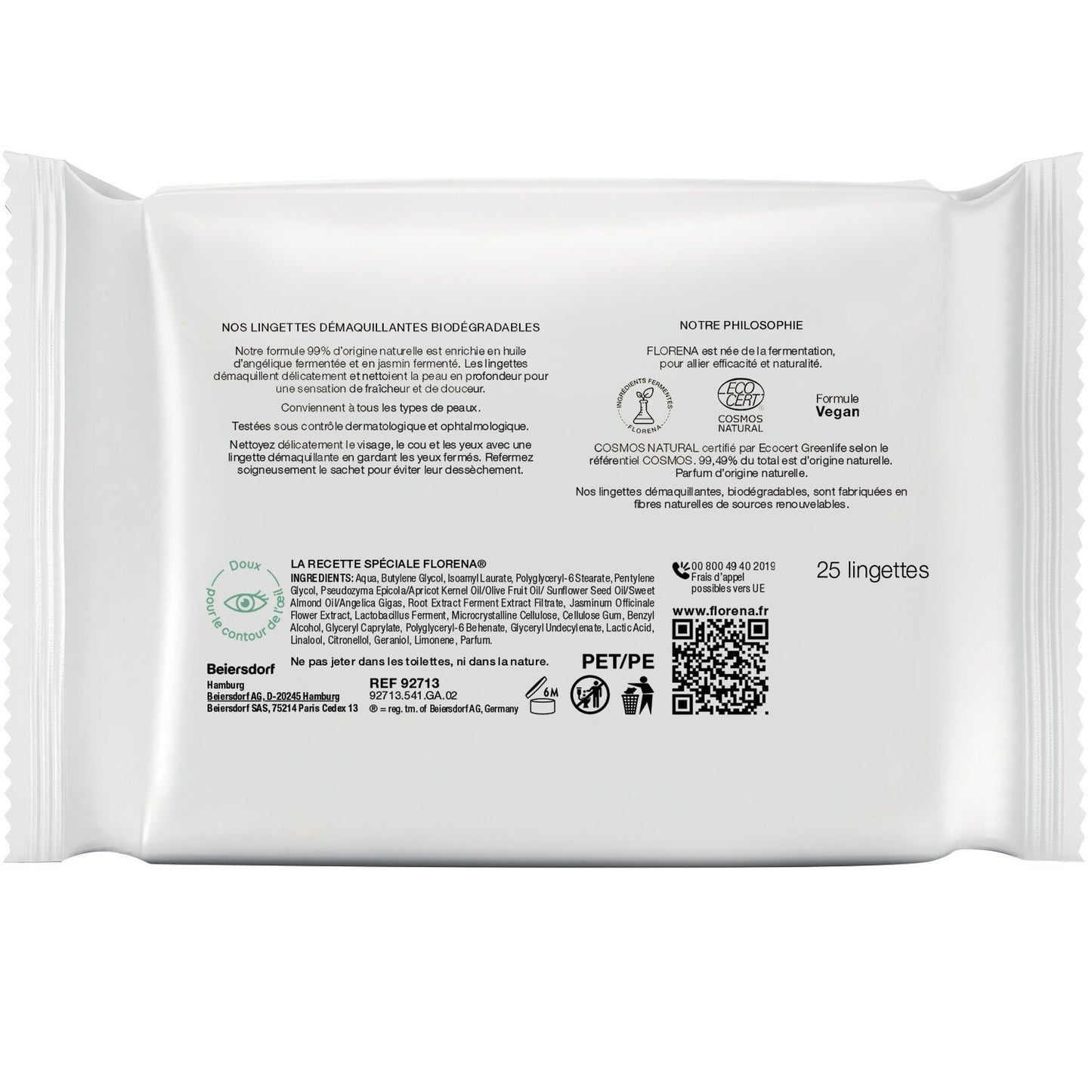 FLORENA Jasmine and Angelica Oil Makeup Remover Wipes