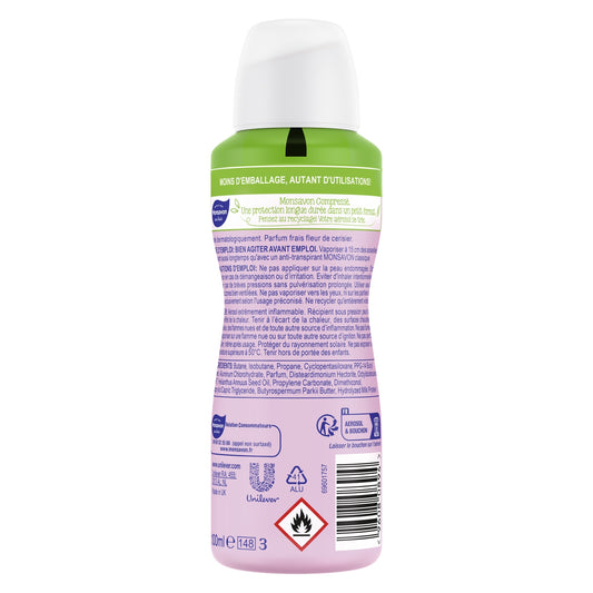 Déodorant Spray Compressé Anti-Transpirant Fleur de Cerisier MONSAVON