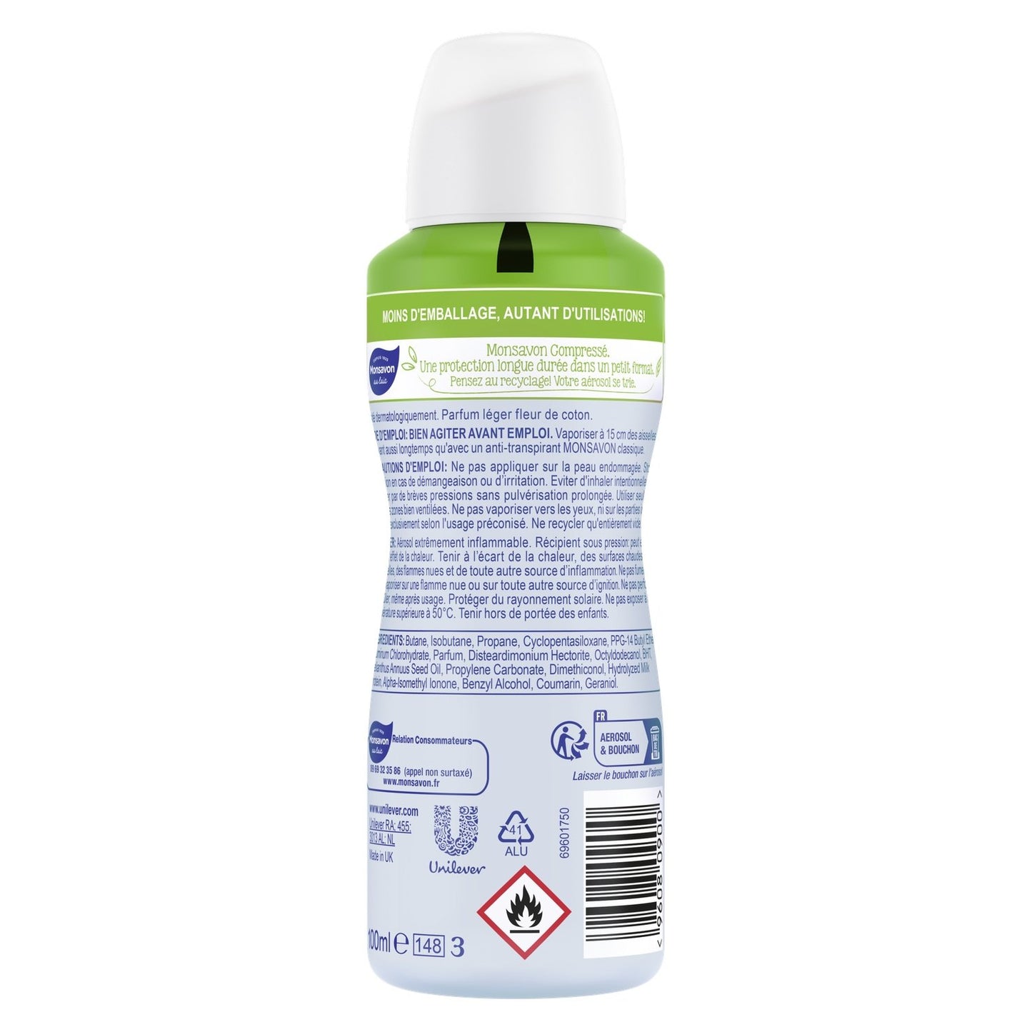 MONSAVON Compressed Cotton Milk Anti-Perspirant Deodorant