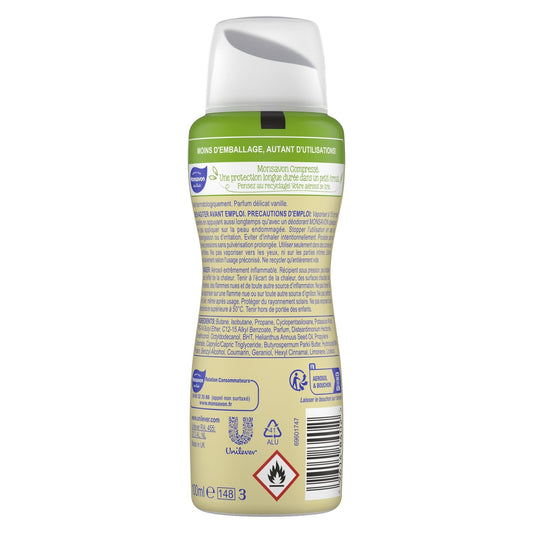 Déodorant Spray Compressé Anti-Transpirant Pierre d'Alun Vanille MONSAVON