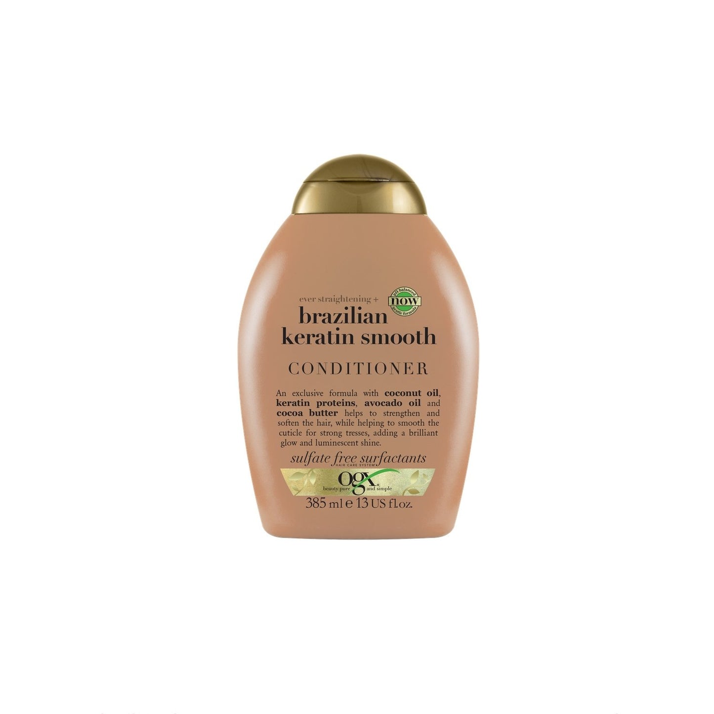 Après-Shampoing Lissant Cheveux Bouclés et Ondulés Huile de Coco Protéines de Kératine Huile d'Avocat et Beurre de Cacao OGX le flacon de 385 ml