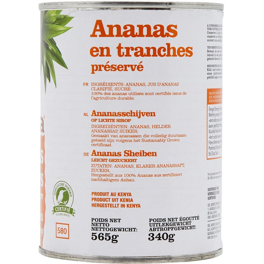 Ananas Tranches au Sirop Léger DE L'ORA