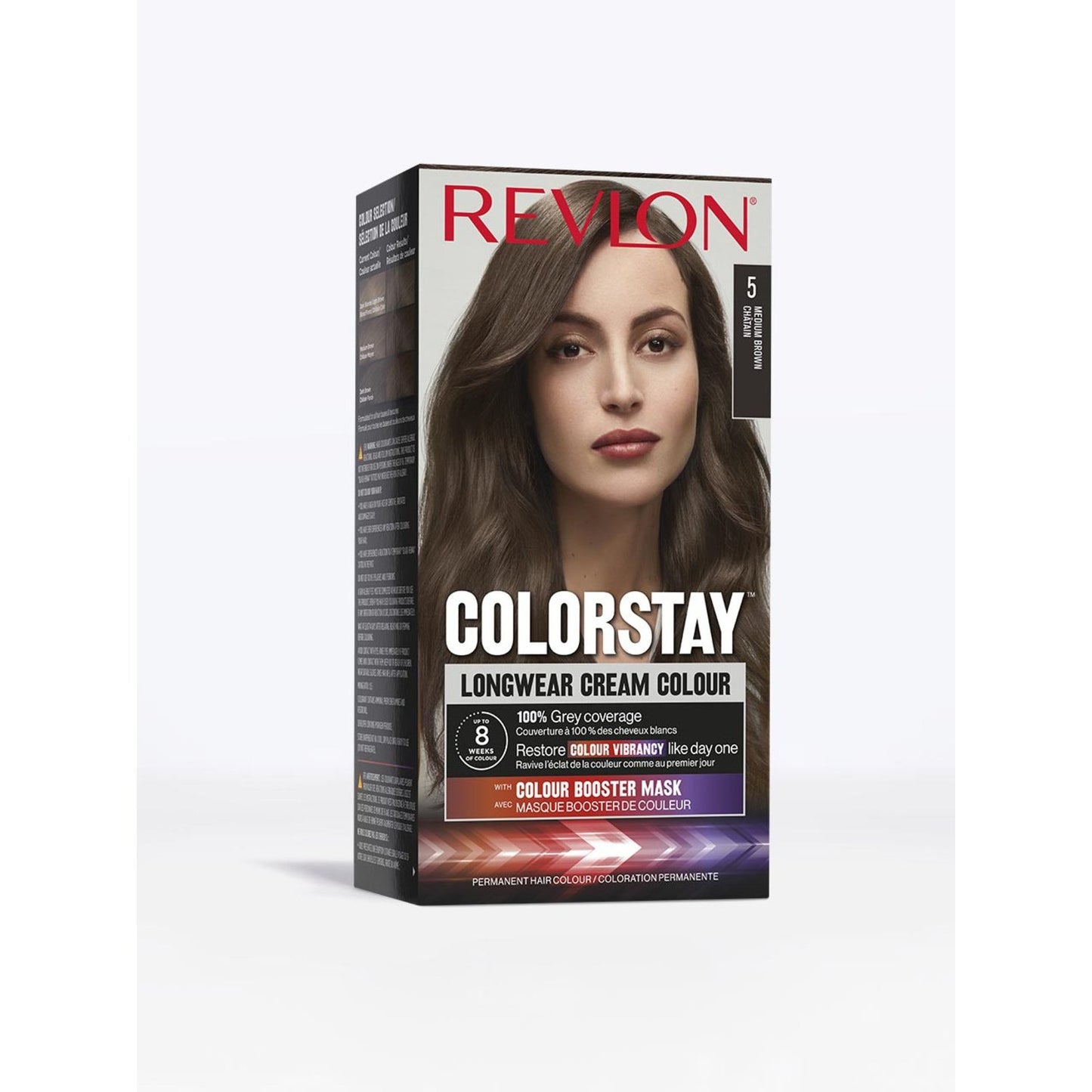 Coloration 5 Châtain Couvre 100% Cheveux Blancs Colorstay Revlon REVLON la boîte