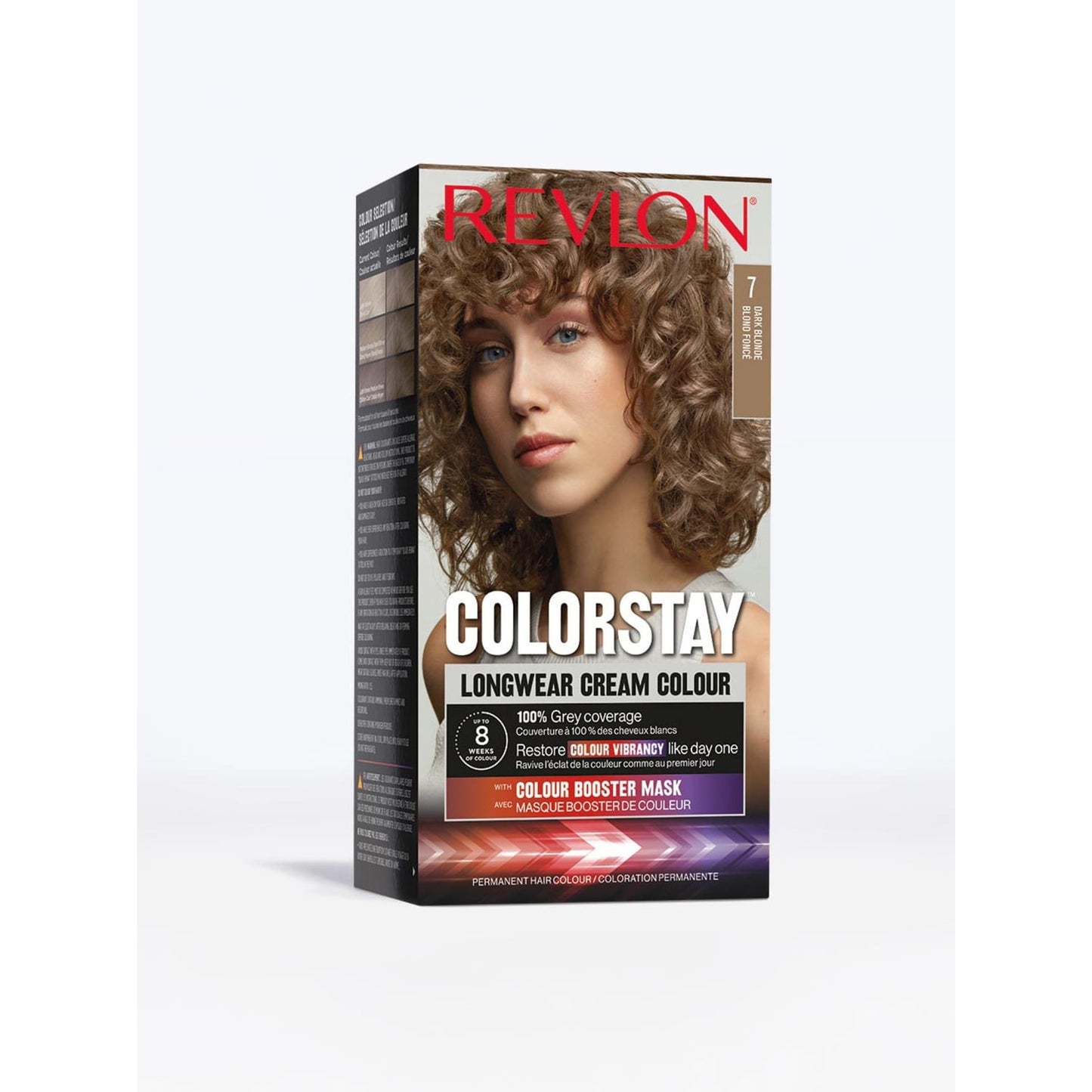 Coloration 7 Blond Foncé Longue Tenue Couvre 100% Cheveux Blancs ColorStay REVLON