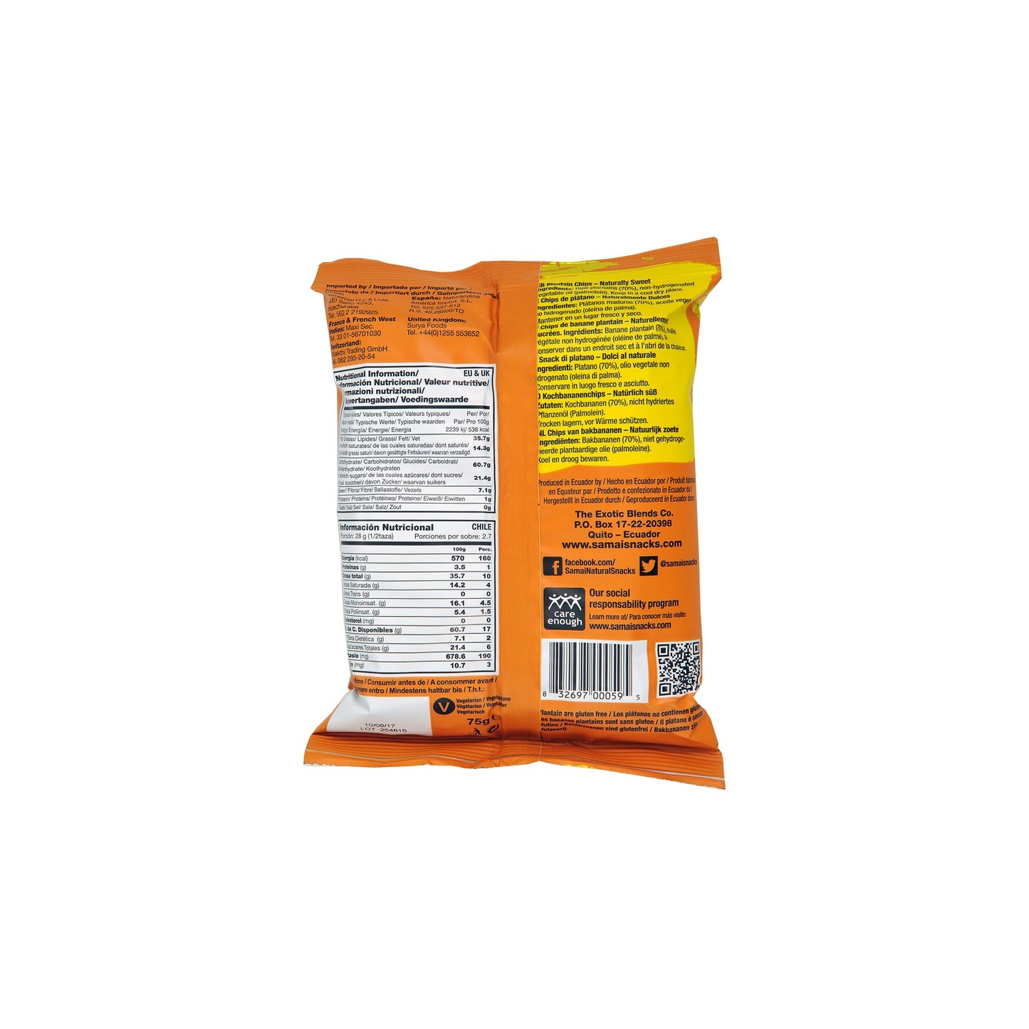 Chips de banane plantain sucré SAMAI
