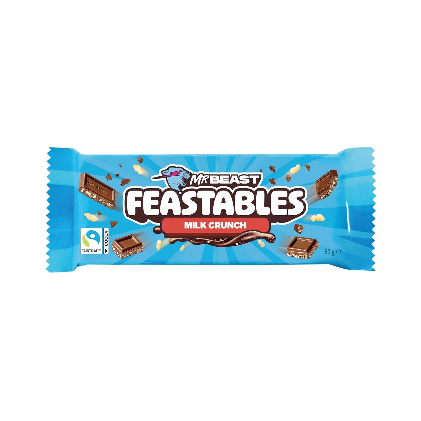 Tablette de Chocolat Lait Riz Soufflé FEASTABLES la tablette de 60g