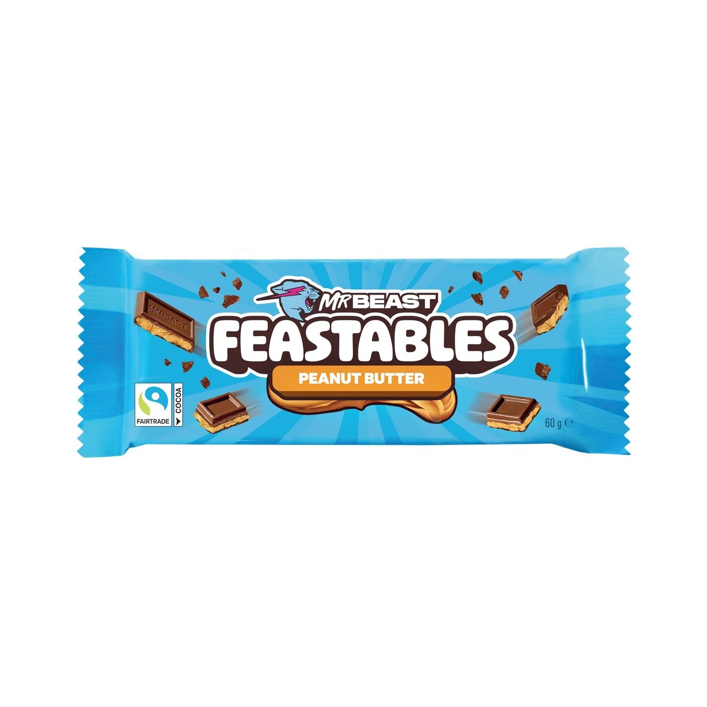 Tablette de Chocolat Lait Beurre de Cacahuètes FEASTABLES la tablette de 60g