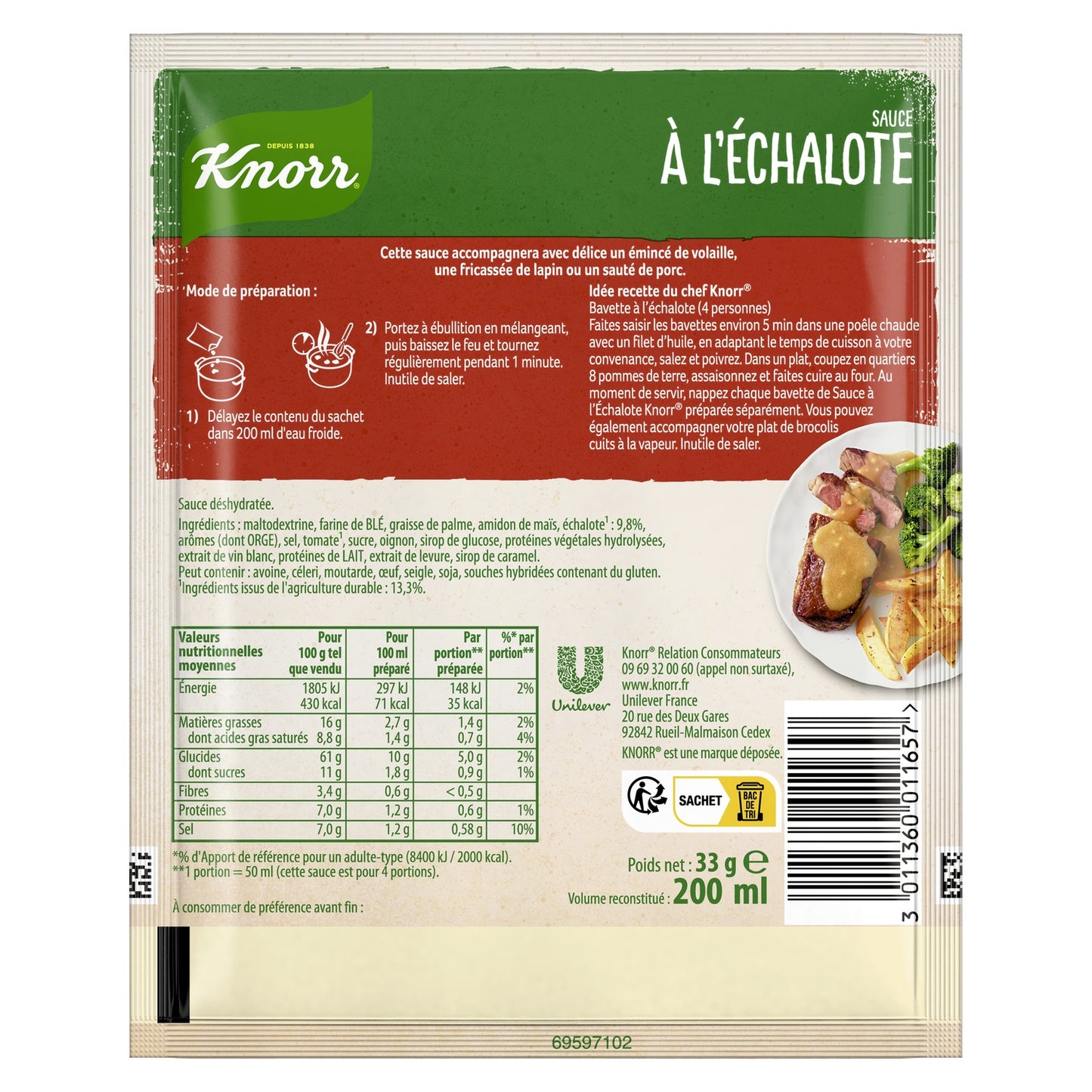 Sauce Déshydratée à l'Échalote KNORR