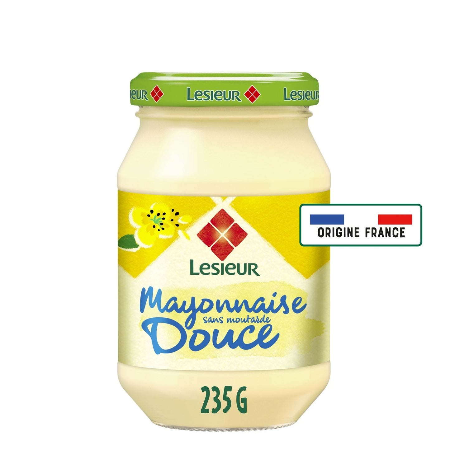 Mayonnaise Douce, Sans Moutarde LESIEUR le pot de 235g