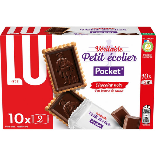 Biscuits Petit Beurre Nappés au Chocolat Noir Pocket Petit Ecolier LU