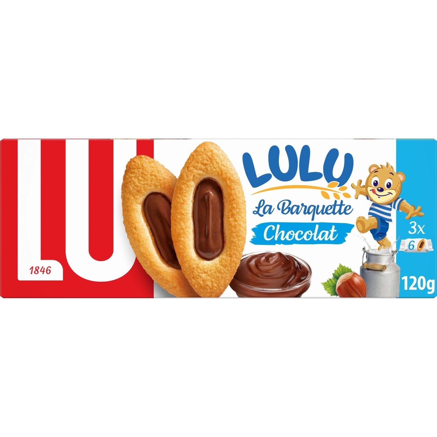 Biscuits au Chocolat la Barquette Lulu LU La boîte de 3 sachets - 120 g