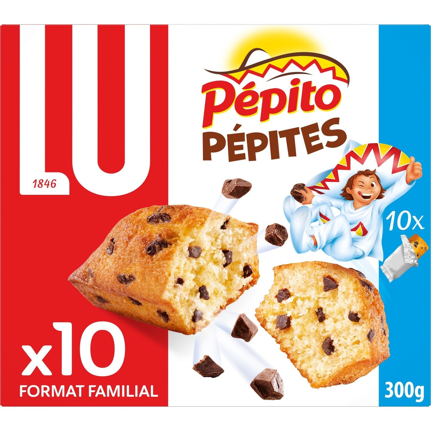 Gâteaux aux Pépites de Chocolat Pepito LU La boîte de 10 sachets - 300 g