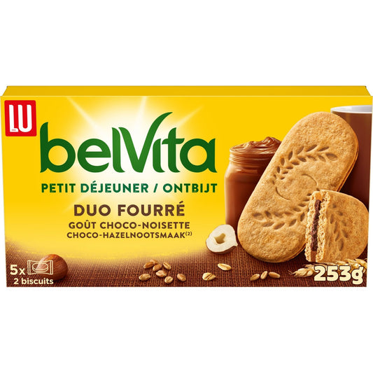 Biscuits Petit Déjeuner Fourrés Choco Noisette Belvita LU