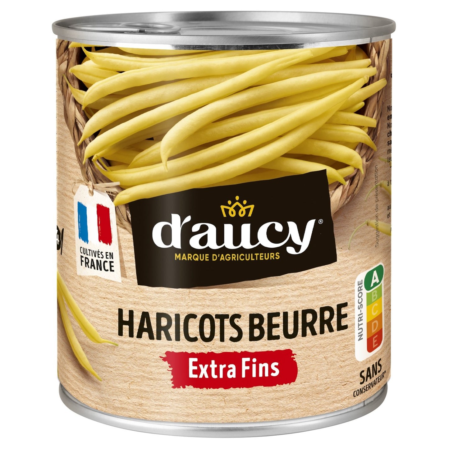 Haricots Beurre Extra Fins D'AUCY La boîte de 440 g
