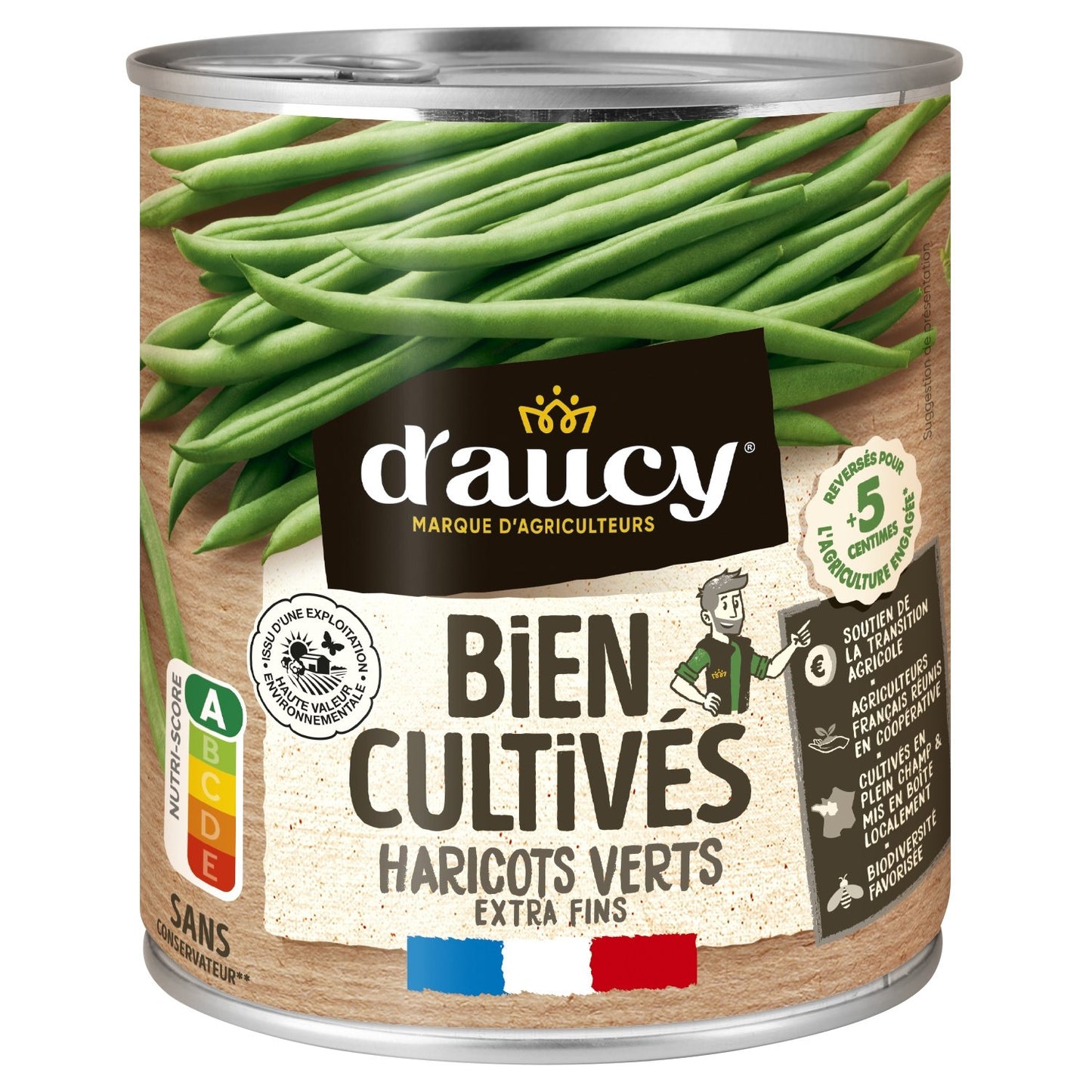 Haricots Verts Extra Fins D'AUCY la boite de 440g