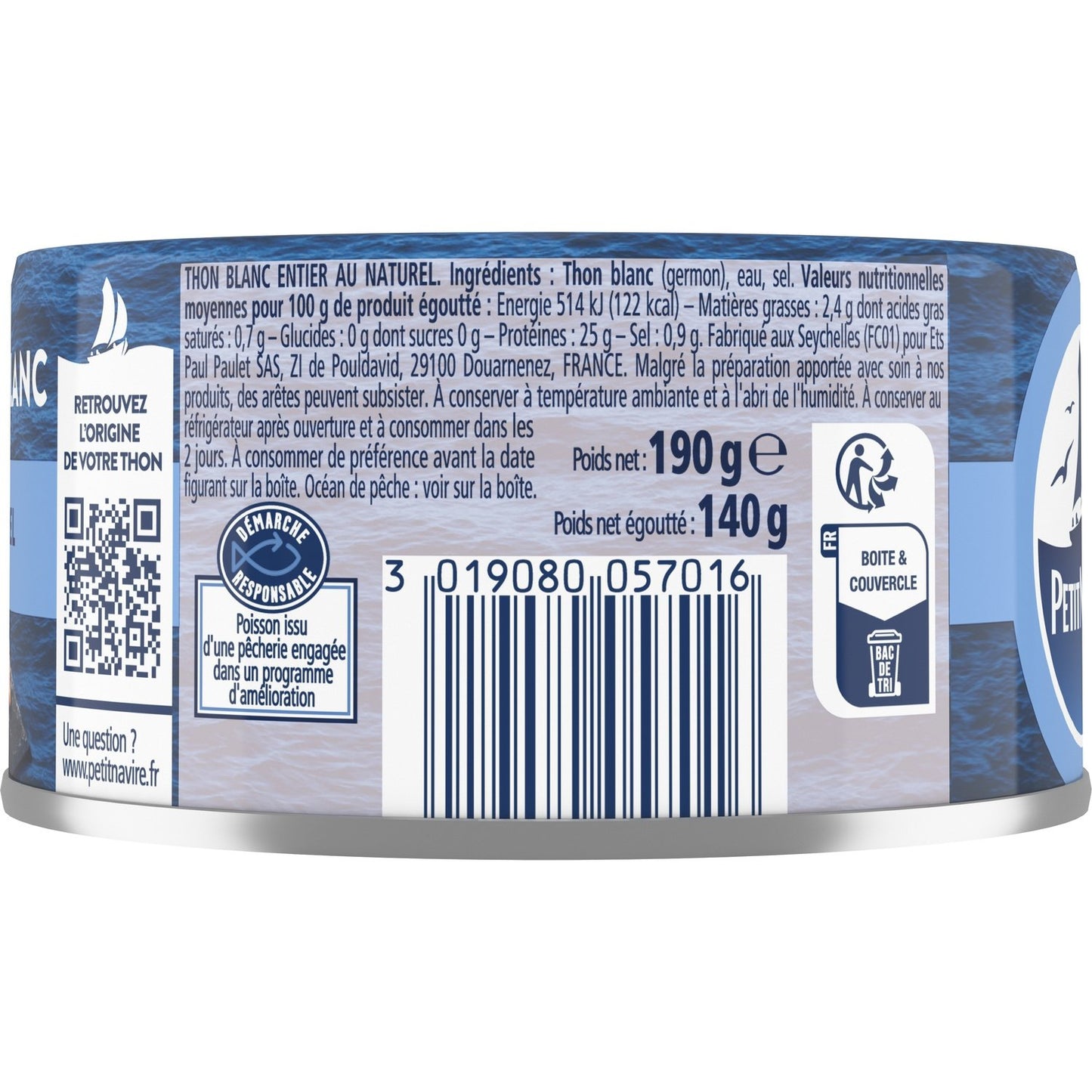 White Tuna in Natural Small Vessel