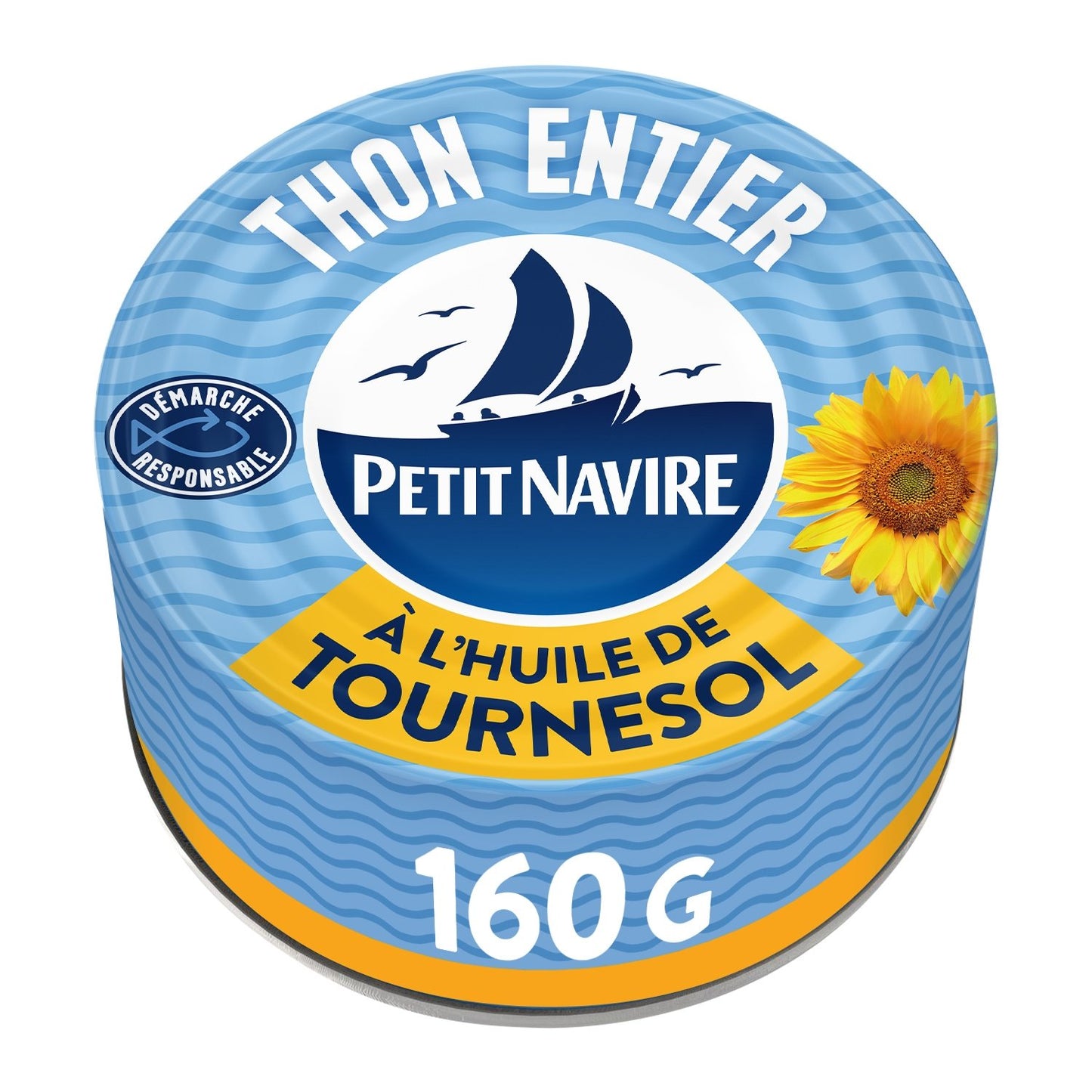 Thon Entier à l'Huile de Tournesol PETIT NAVIRE la boite de 112 g net égoutté