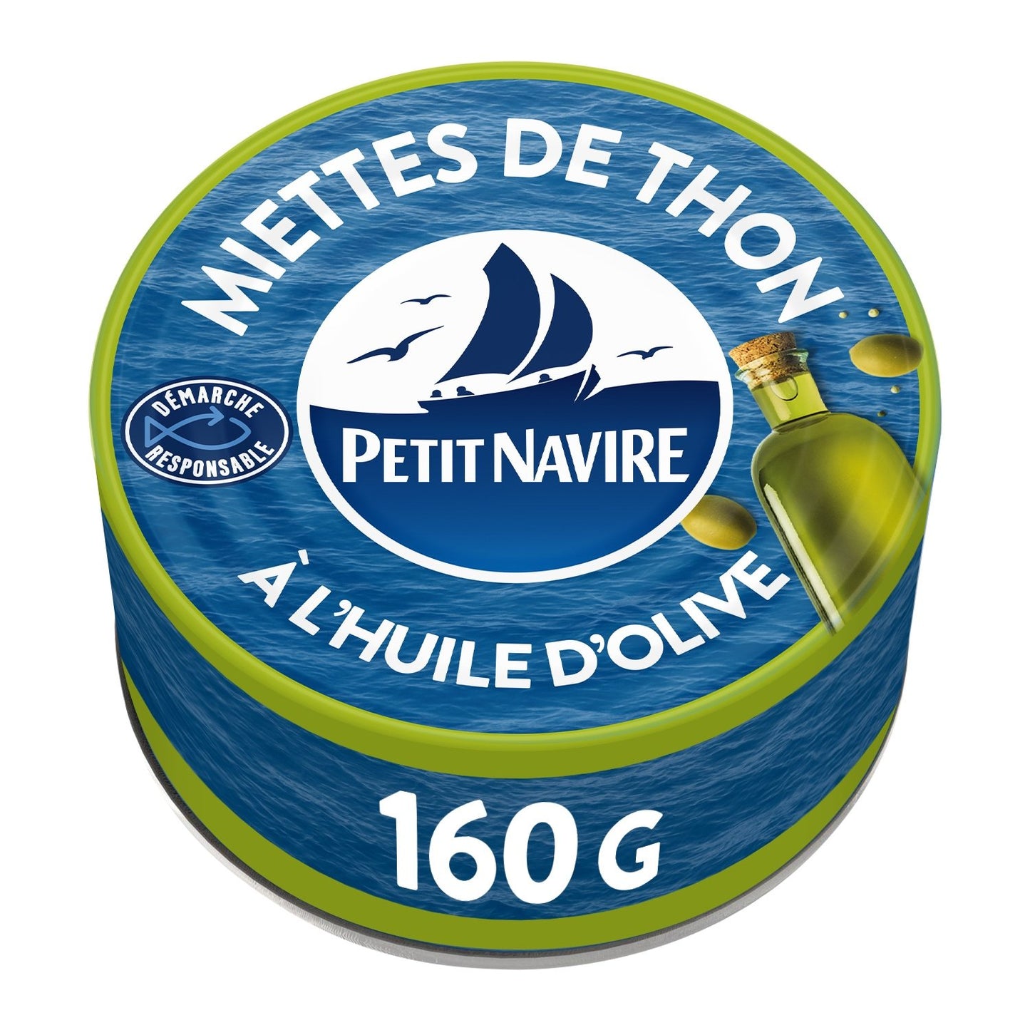 Miettes de Thon Huile d'Olive Vierge Extra PETIT NAVIRE la boite de 104 g net égoutté