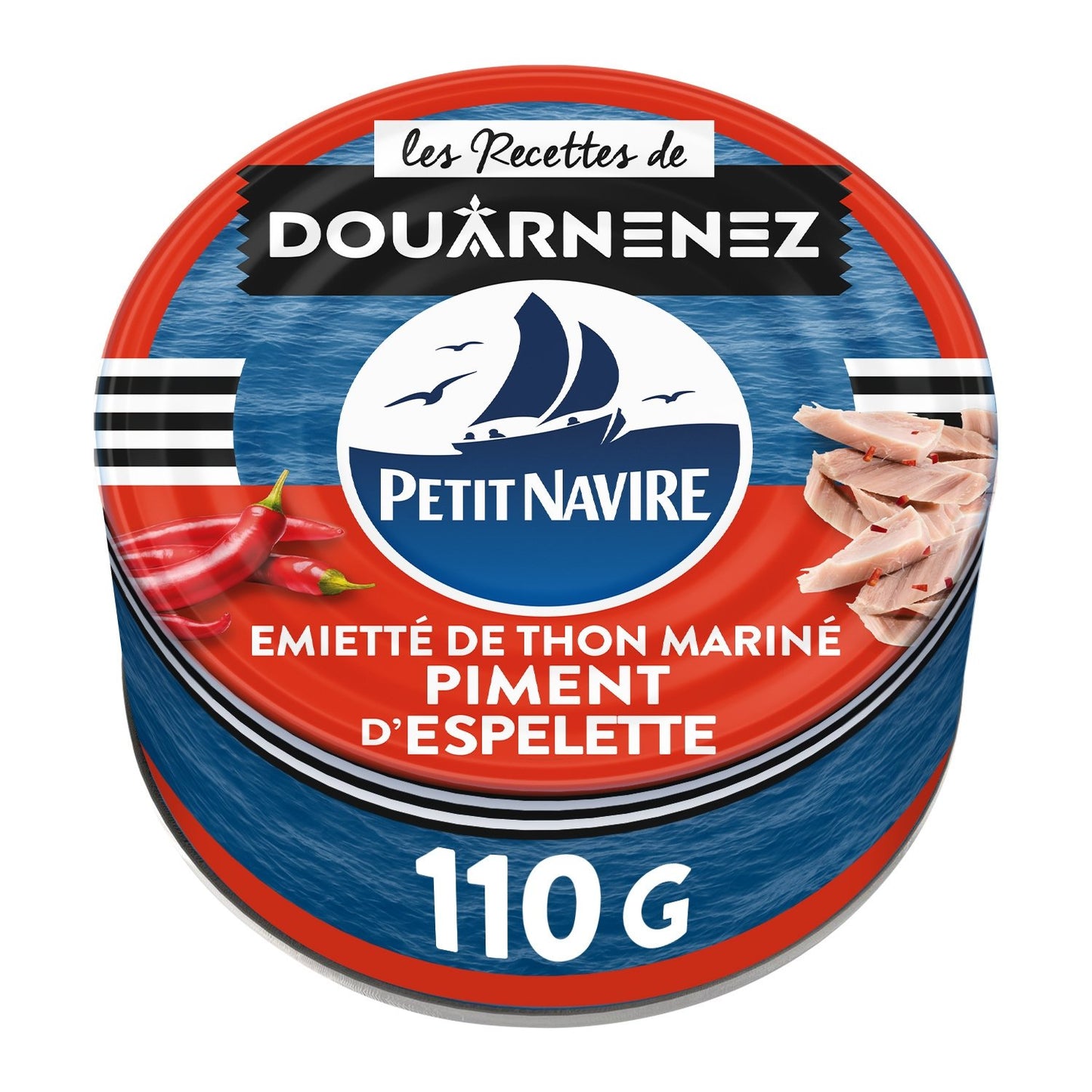 Thon au Piment d'Espelette PETIT NAVIRE la boite de 110g