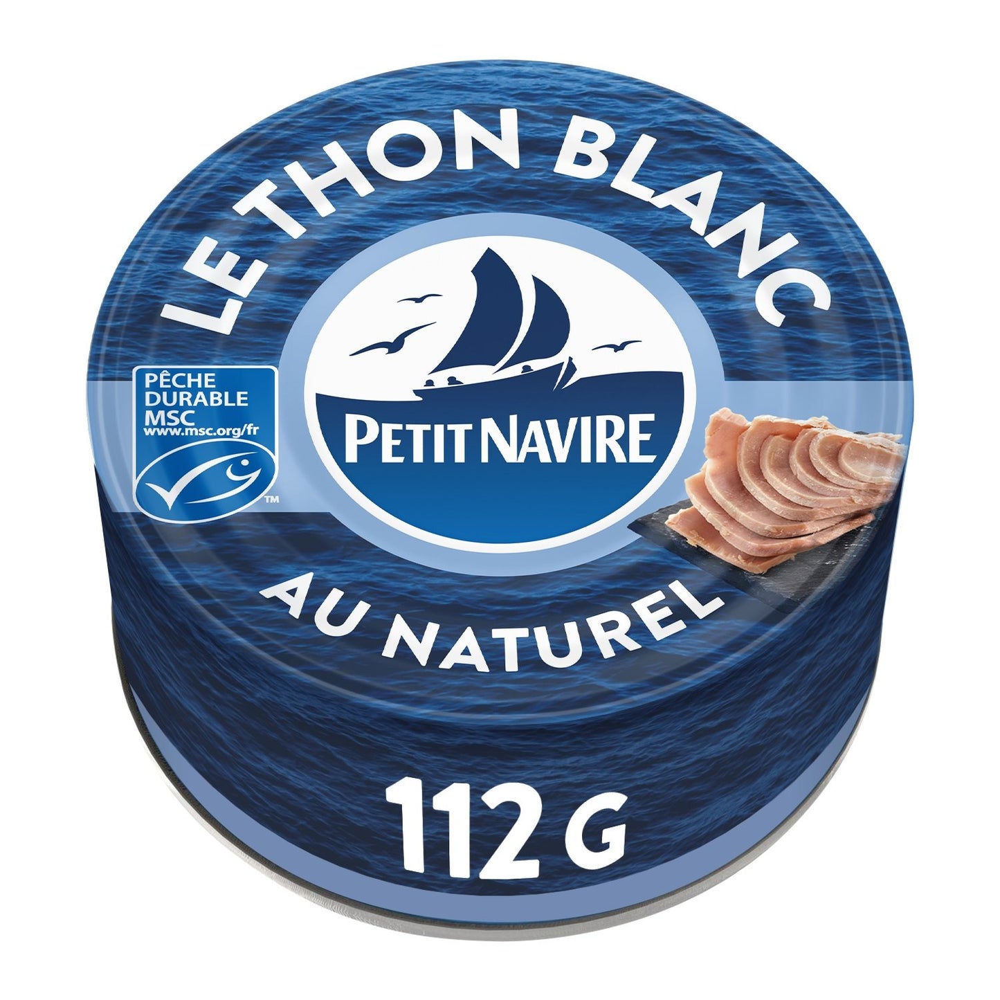 Thon Blanc au Naturel Pêche Durable MSC PETIT NAVIRE la boite de 112 g net égoutté