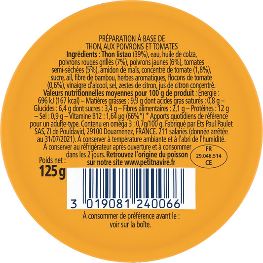 Tuna, pepper & tomato spreads LITTLE SHIP