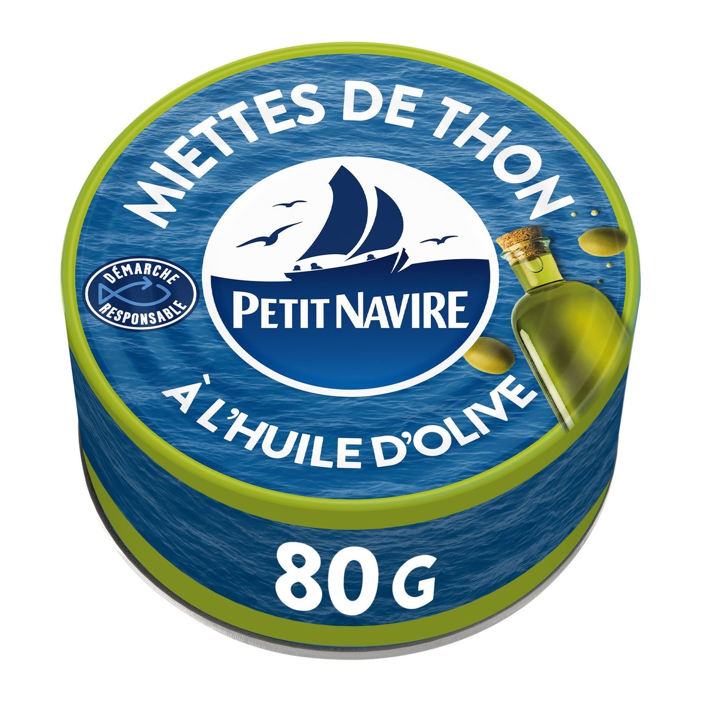Miettes de Thon Huile d'Olive Vierge Extra PETIT NAVIRE la boite de 80g