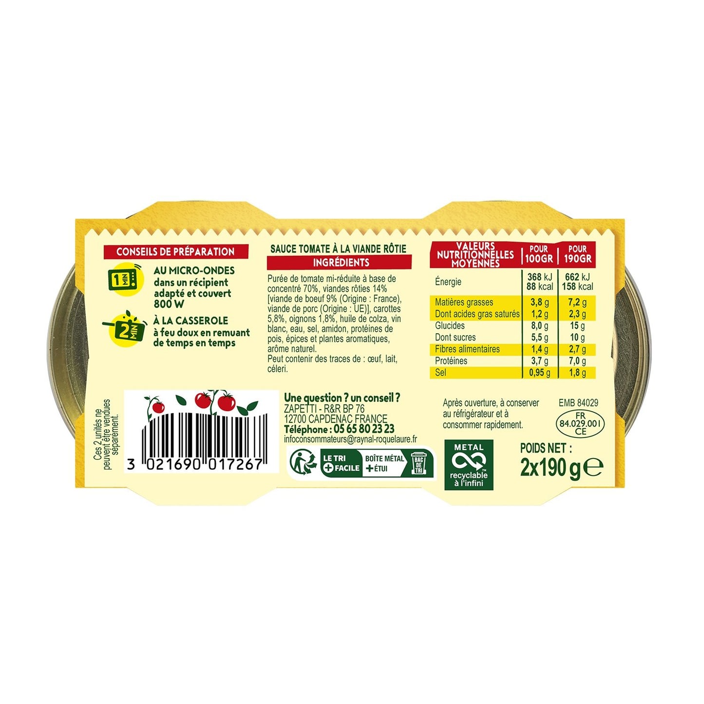 Sauce Italienne ZAPETTI