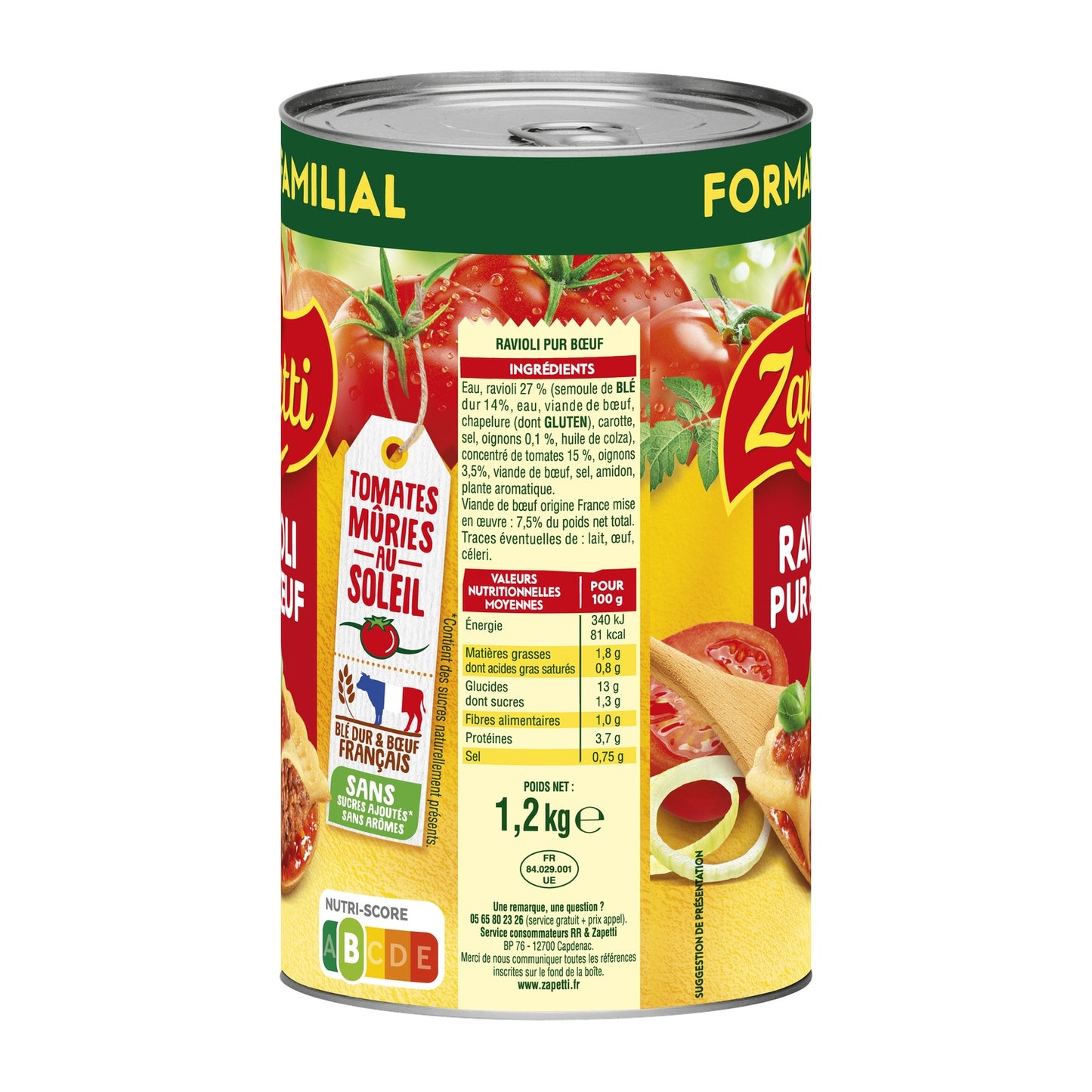 Ready Meal Pure Beef Ravioli ZAPETTI