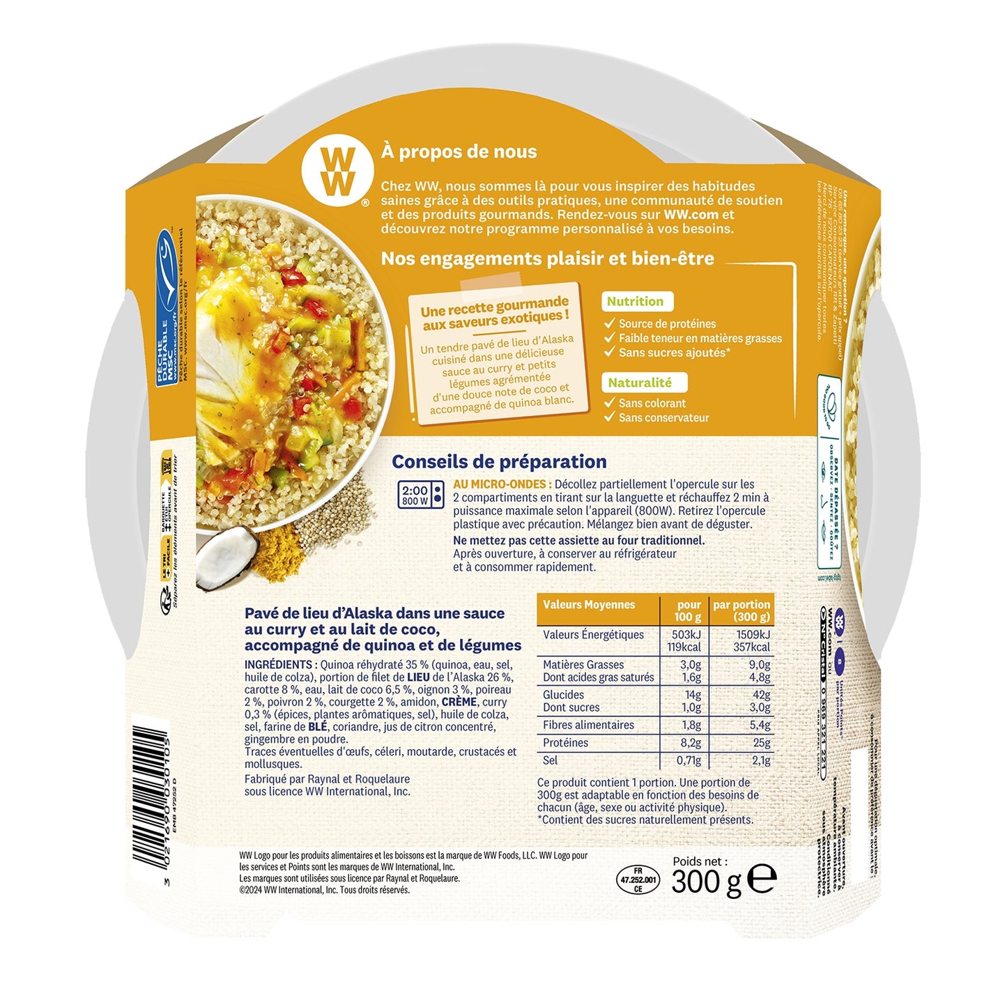 WEIGHT WATCHERS Alaska Pollack with Coconut Milk and Quinoa