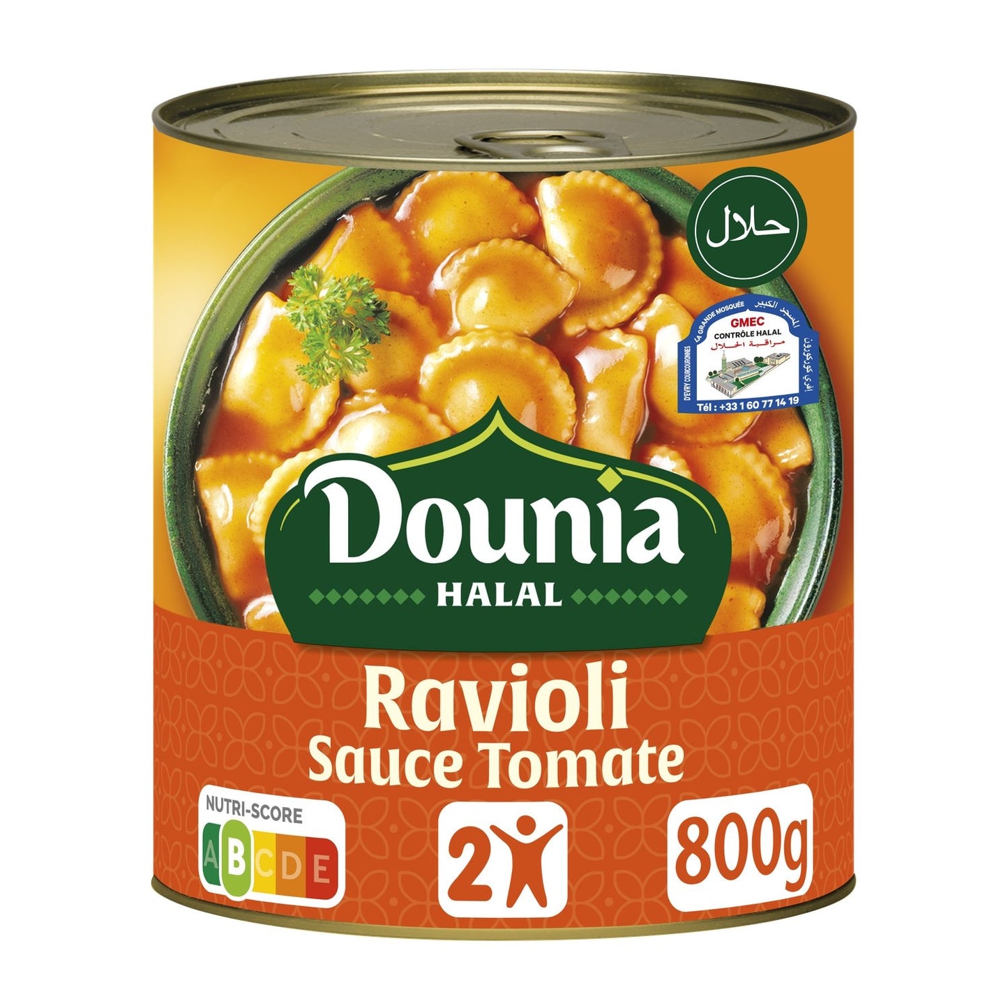 Plat Cuisiné Ravioli à la Sauce Tomate HALAL DOUNIA la boite de 800g