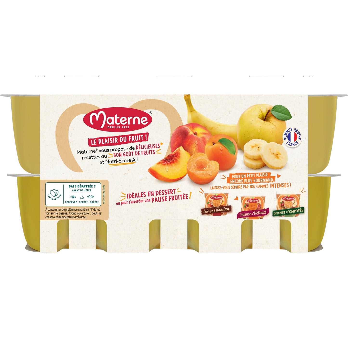 MATERNE Apfel-, Pfirsich-, Aprikosen-, Bananenkompott