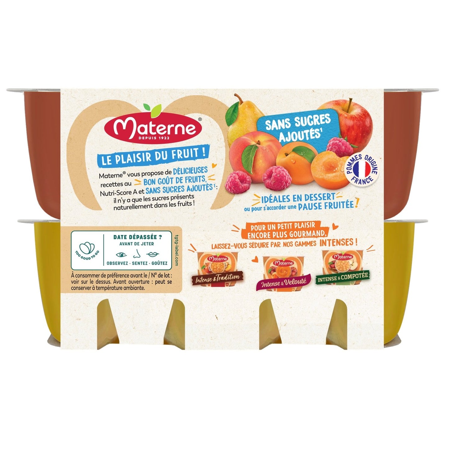 Apple, Raspberry, Peach, Apricot, Pear Compotes with No Added Sugar MATERNE