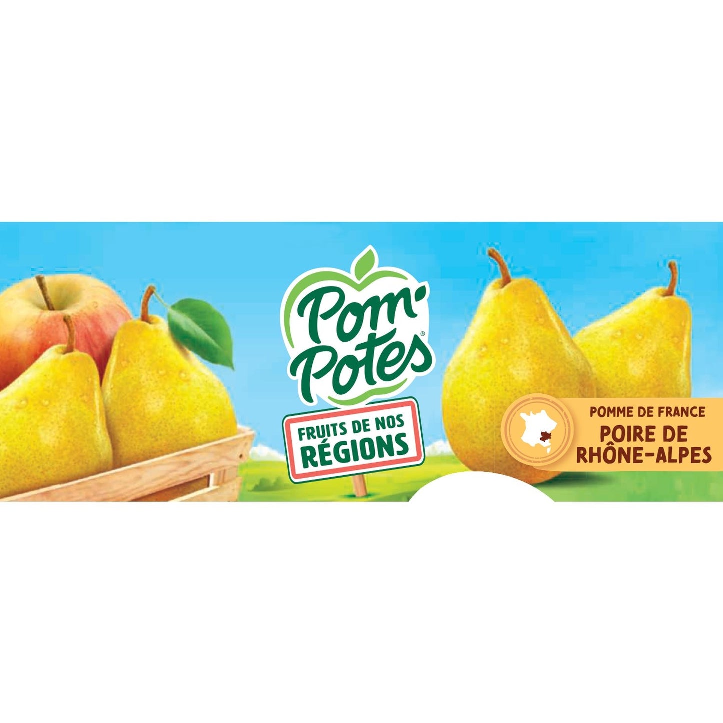 Compotes Fruits de Nos Régions Pomme Poire de Rhône-Alpes Sans Sucres Ajoutés POM'POTES