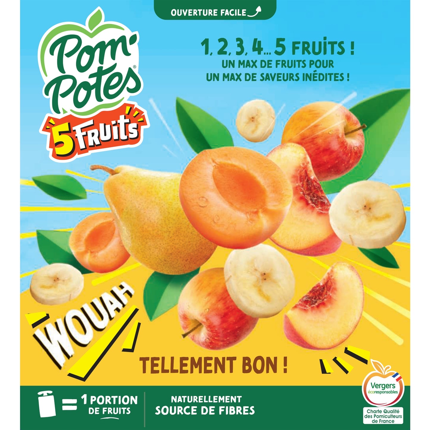 Compote 5 Fruits S/s Ajoutés Sans Sucres Ajoutés POM'POTES