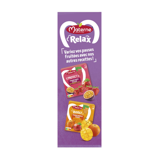 Compotes Relax Pomme Banane Myrtille + Magnésium Sans Sucres Ajoutés MATERNE