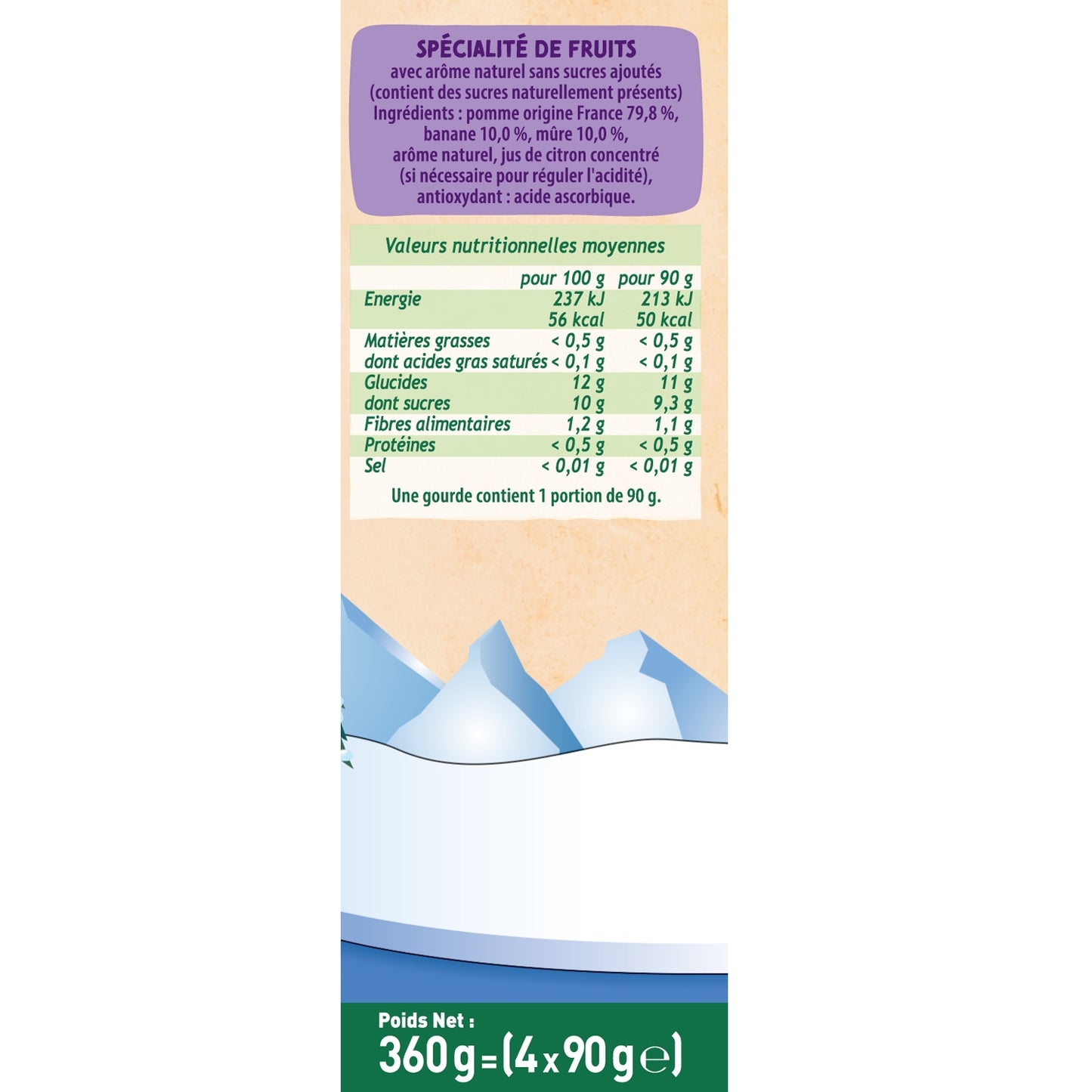 Compotes for Little Explorers Thor Apple Banana Blackberry No Added Sugar POM'POTES