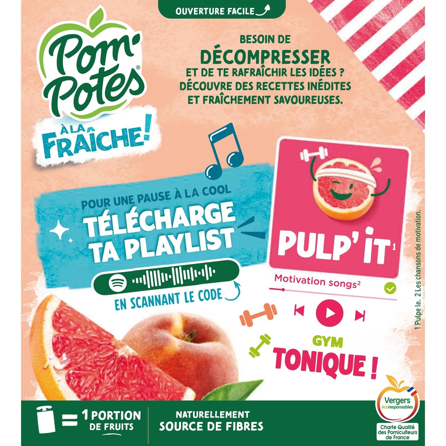 POM'POTES Apfel-Pfirsich-Grapefruit-Kompott