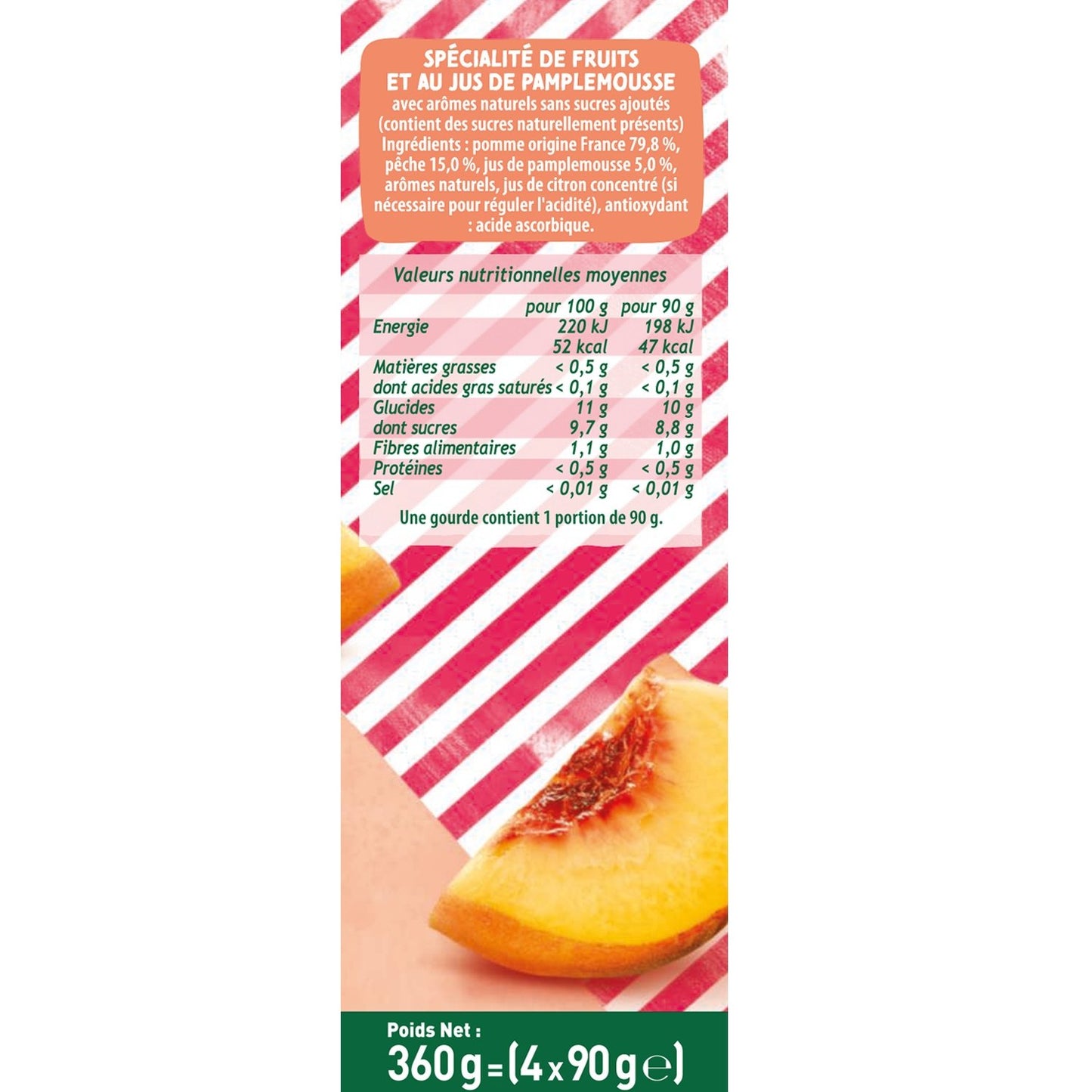 POM'POTES Apfel-Pfirsich-Grapefruit-Kompott