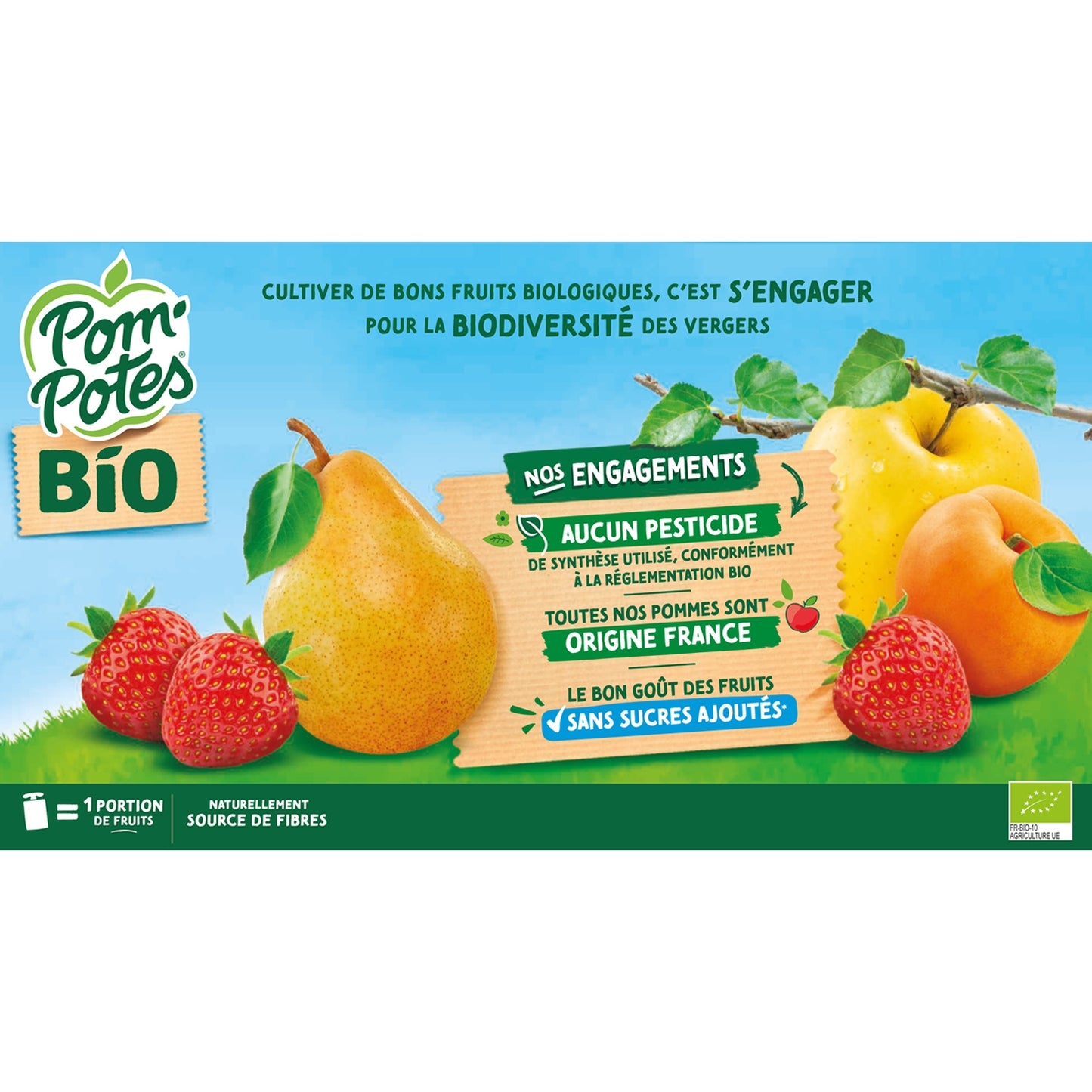 POM'POTES Organic Multi-Variety Compote with No Added Sugar