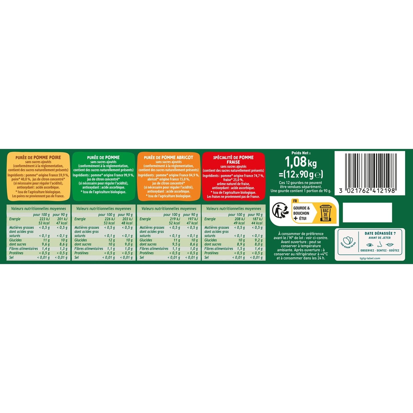 POM'POTES Organic Multi-Variety Compote with No Added Sugar