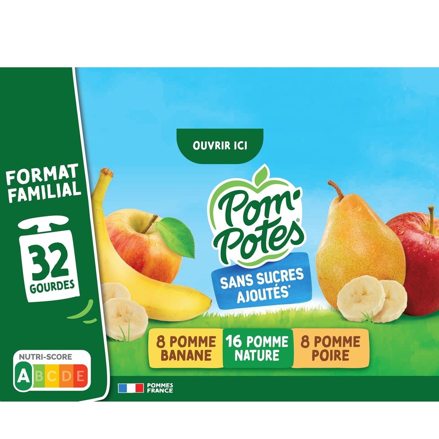 Apple, Apple Pear, Apple Banana Compotes POM'POTES