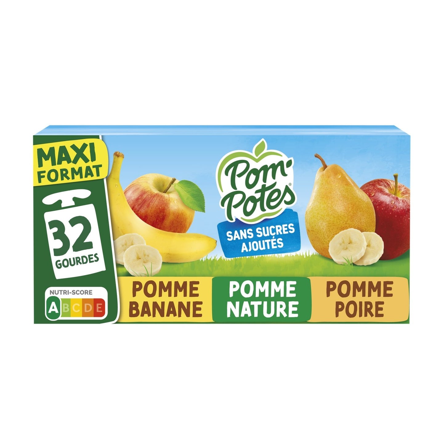 Apple, Apple Pear, Apple Banana Compotes POM'POTES