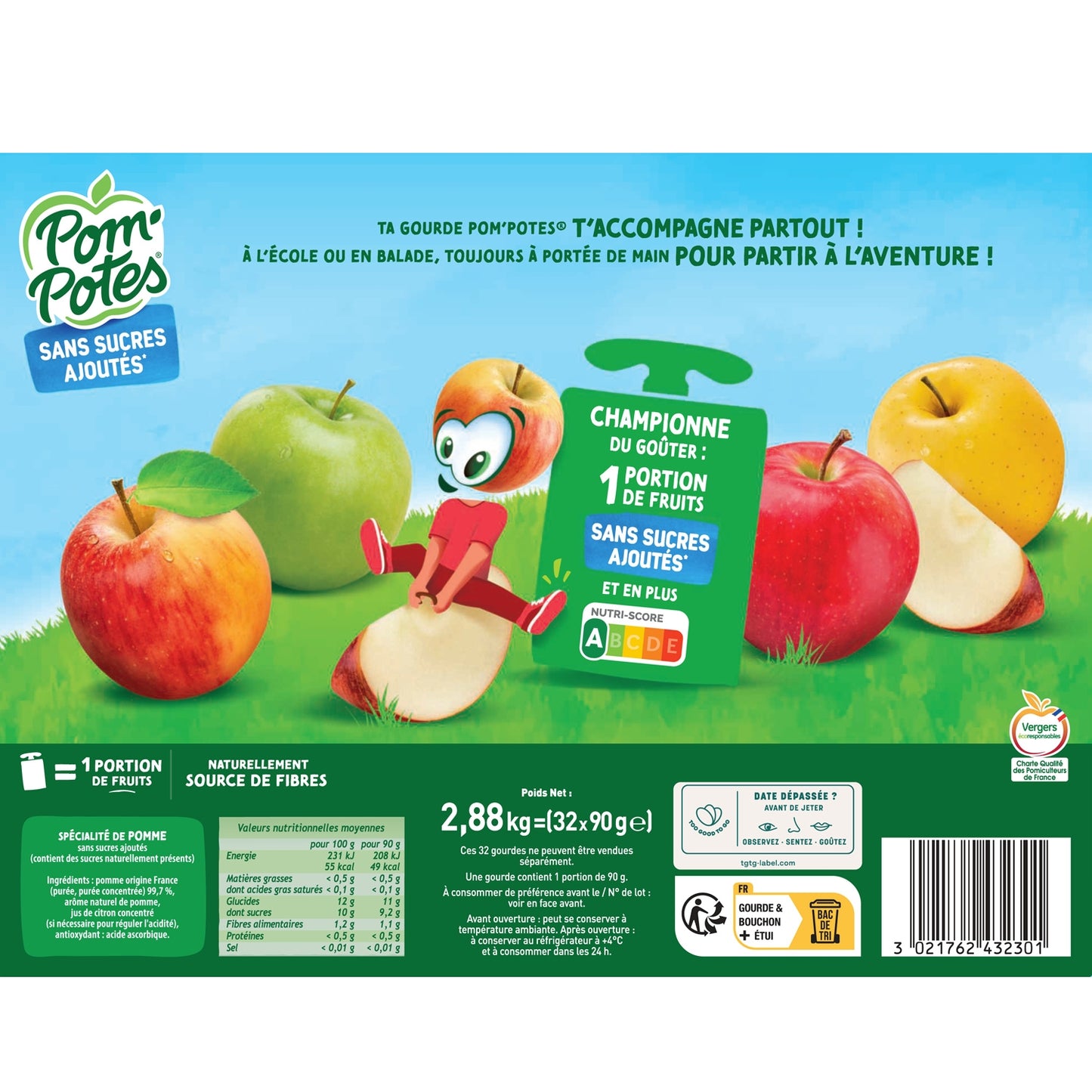 Compotes Pomme sans Sucres Ajoutés POM'POTES