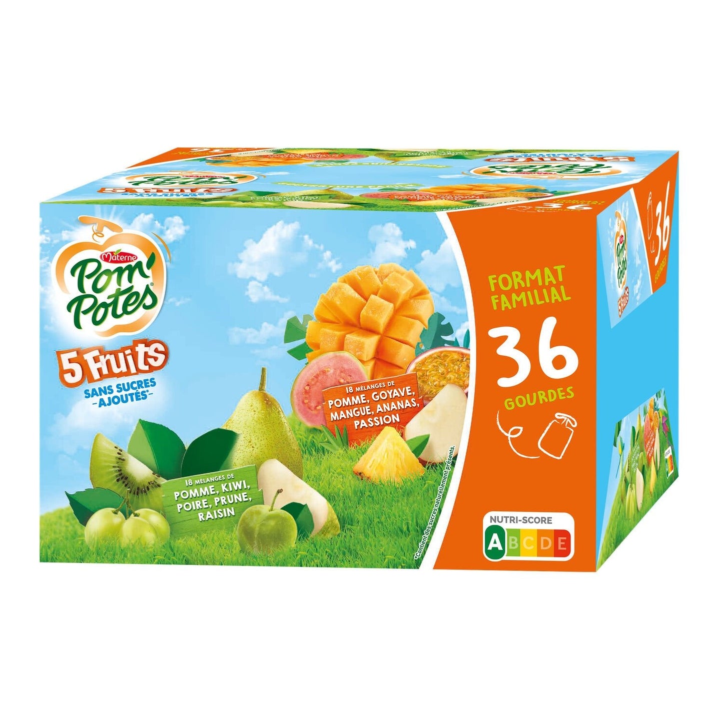 POM'POTES Green Fruit & Exotic Fruit Compote