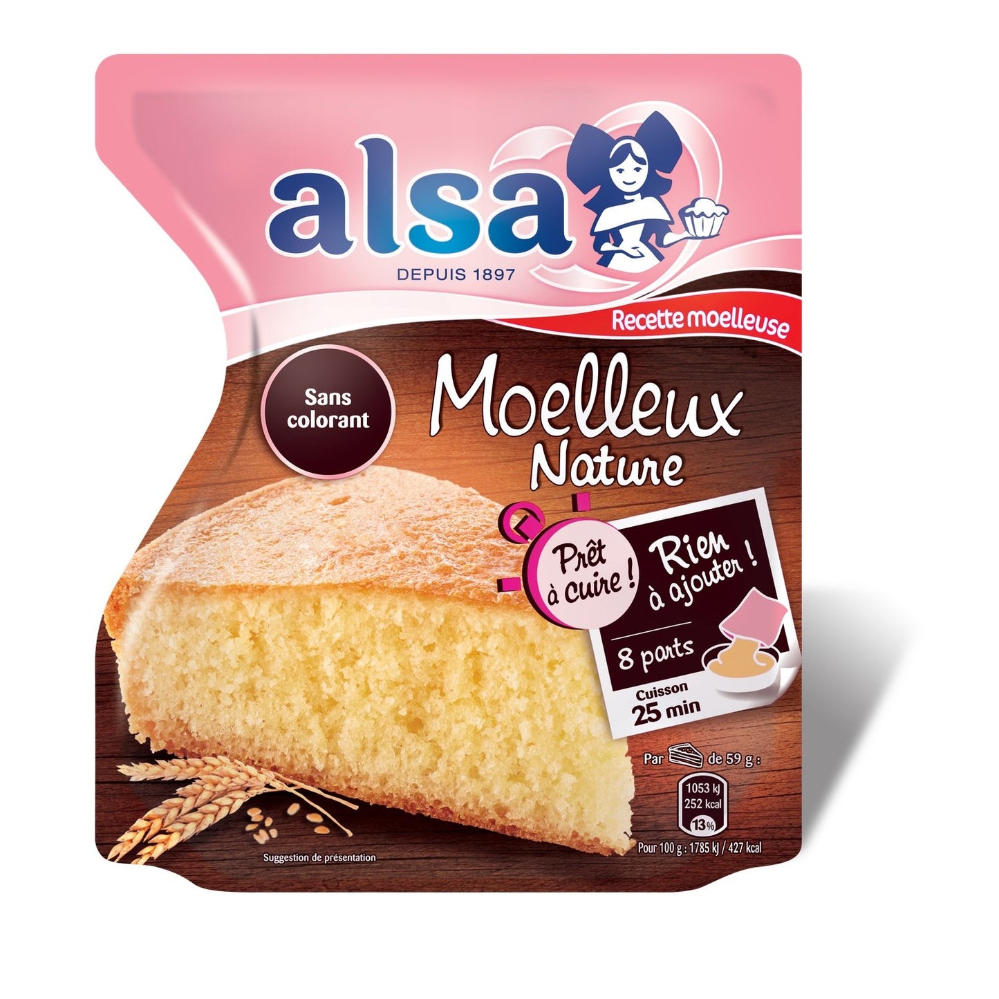 Préparation Gâteau Moelleux Nature ALSA le sachet de 500 g