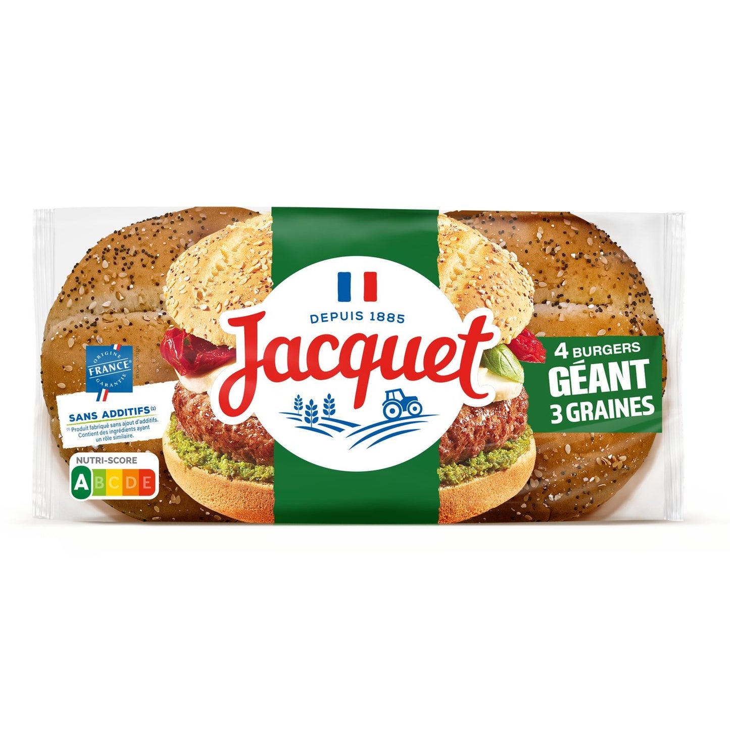 JACQUET 3 Seed Burger Buns