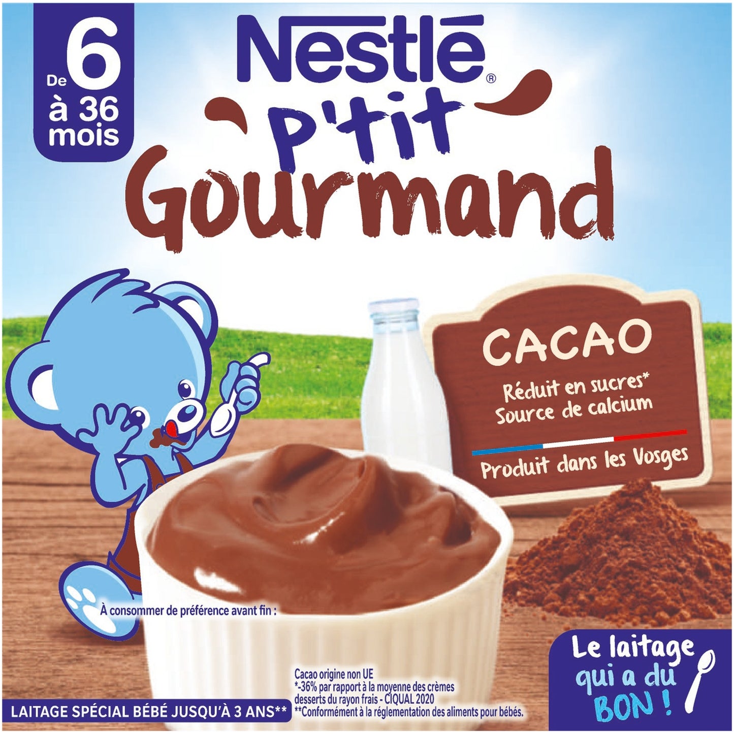 NESTLE P'TIT GOURMAND Baby Dessert 6+ Months with Cocoa
